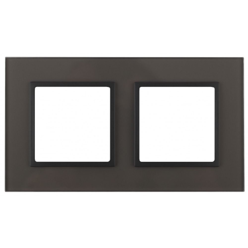 14-5102-32 ЭРА Рамка на 2 поста, стекло, Эра Elegance, серый+антр