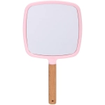 Зеркало косметическое с ручкой «Cute look - Королева», квадрат, цвет пудровый 14*25см