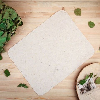 Белый войлочный коврик для бани (40х50 см) (Цвет: не задано)