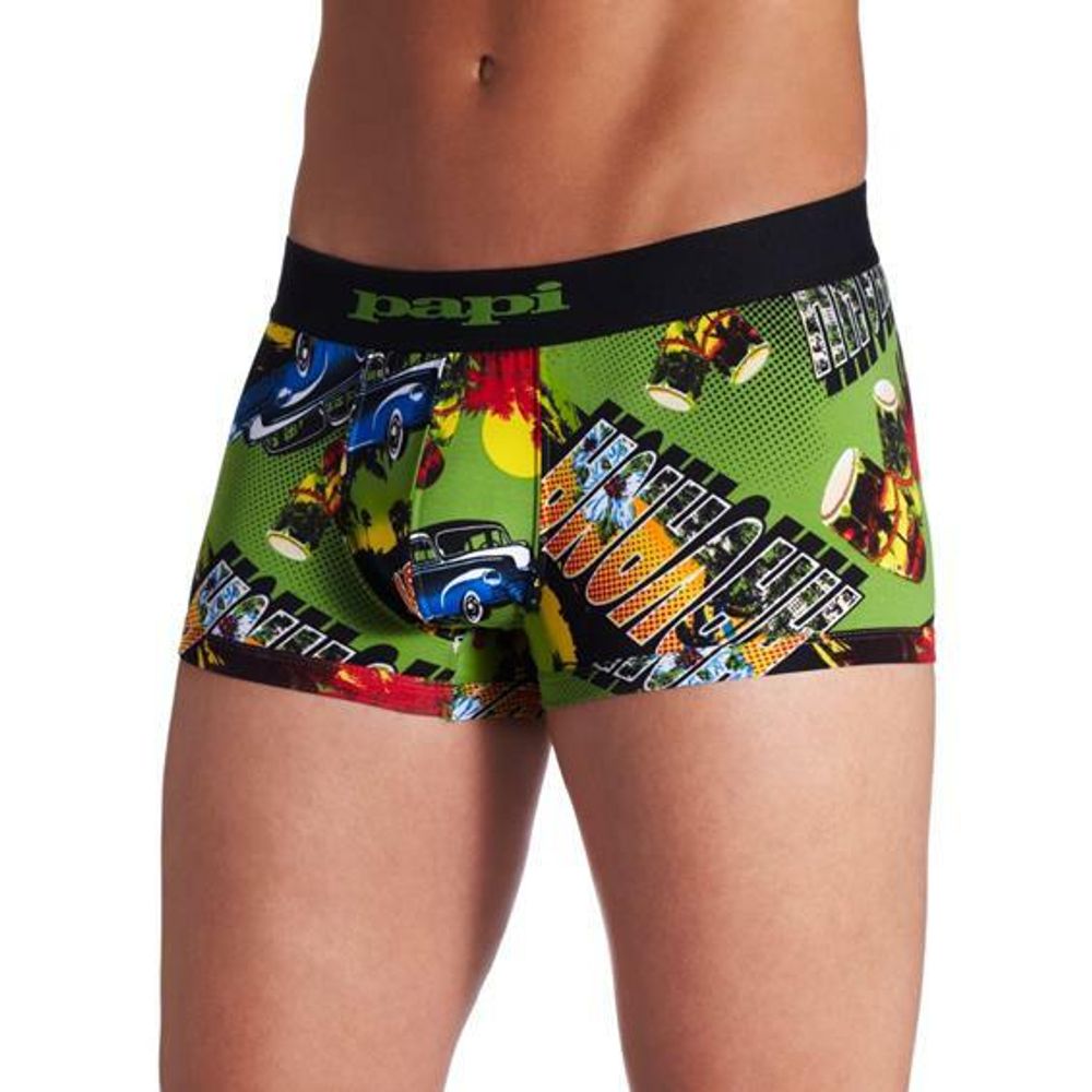 Мужские трусы боксеры зеленые PAPI Havana