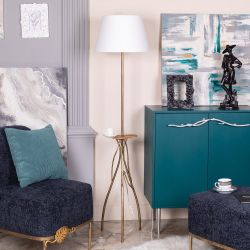 Светильник напольный торшер Нимфея с абажуром Сити-2 Белый