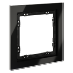 Рамка стеклянная VOLTUM S70 на 1 пост, (черный,стекло)