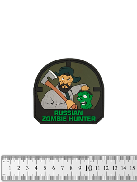 Шеврон Russian Zombie Hunter PVC. Олива