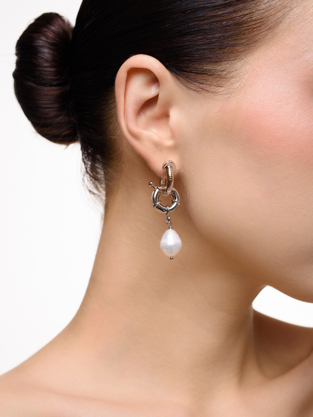 Серьги "Pearl Key Brutal" Silver