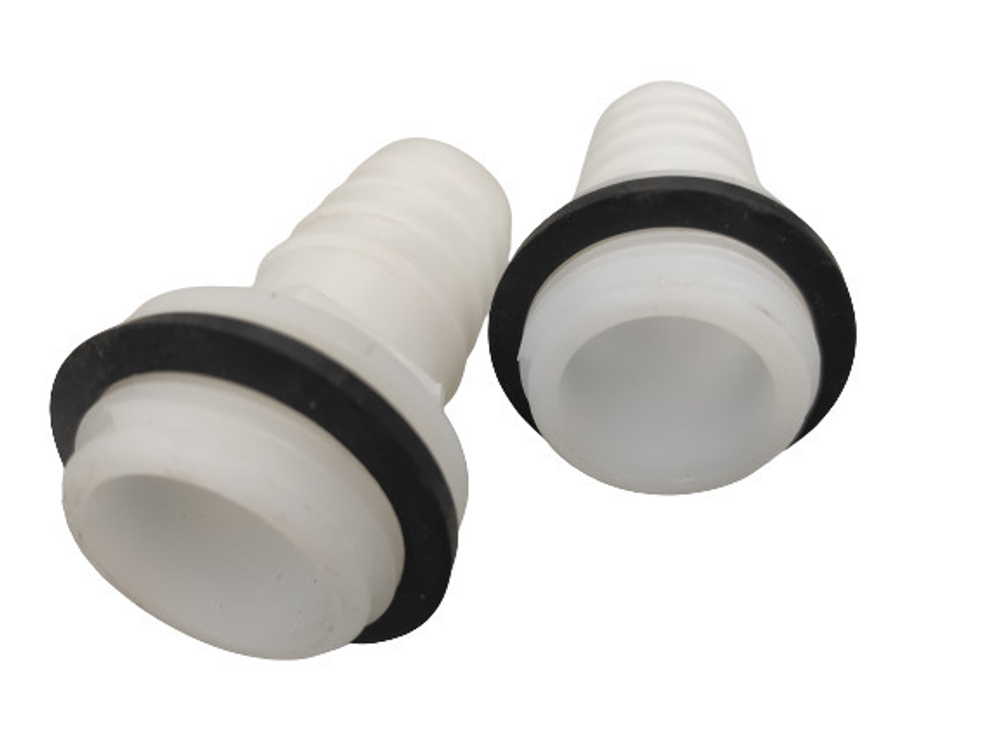 Штуцер присоединительный под шланг с наружной резьбой 1"х40 мм, пластик, 2 шт