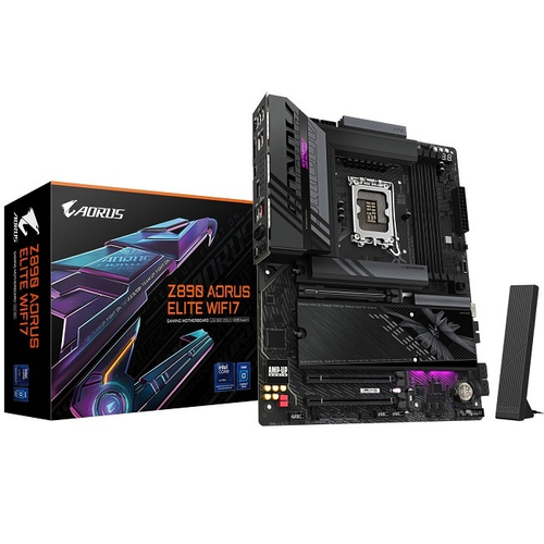 Материнская плата GIGABYTE Z890 AORUS ELITE WIFI7 (LGA1851/Z890/4xDDR5/3xPCI-Ex16/4xM.2/Wi-Fi/BT/GLAN/DP/HDMI/ATX)