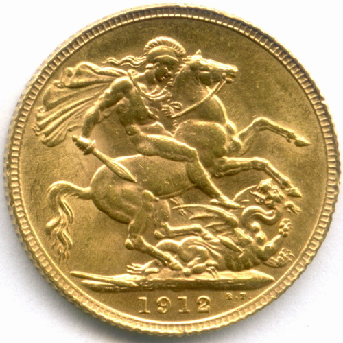 1 соверен Великобритания (Георг V) 1912 г. Золото. XF-AU
