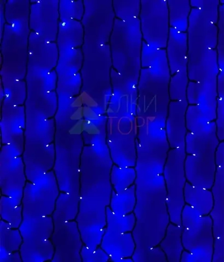 Светодиодный занавес Sealed 1*3 м., 220V., 300 синих LED ламп, черный каучук, Beauty Led (LL301-1-2B)