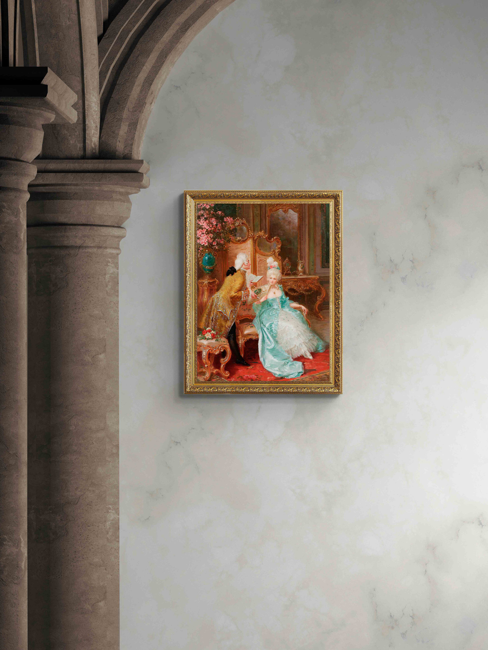 Картина на стену для интерьера на холсте "Золотой век" в классической раме 41*51 см