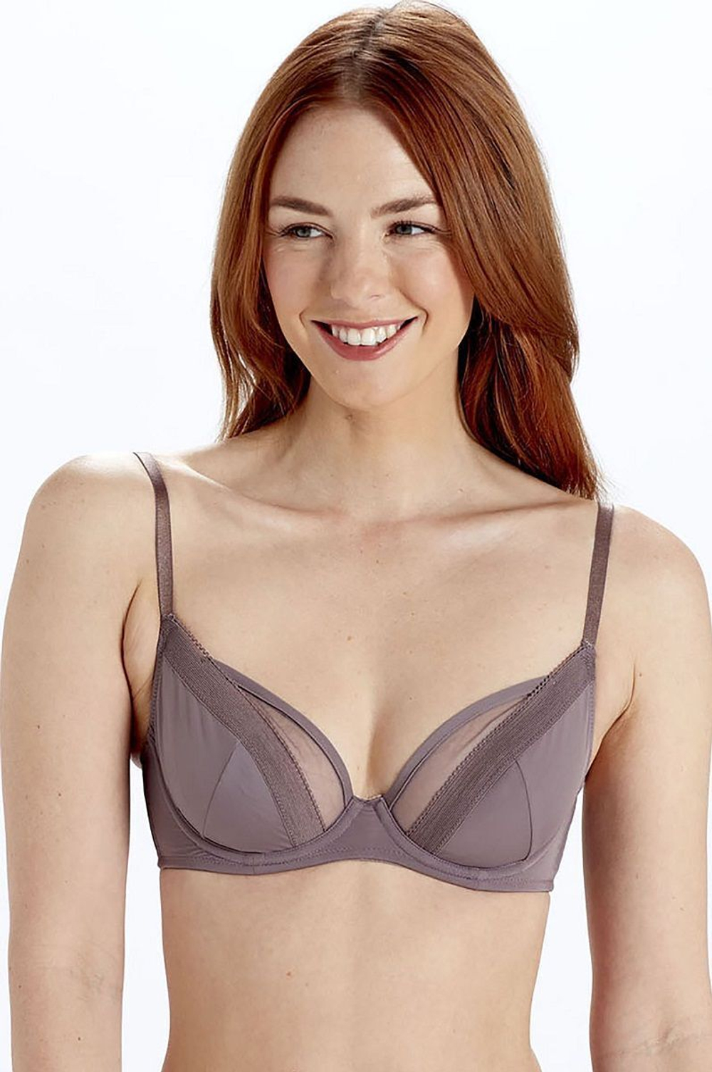 Элегантный тончайший бюстгальтер с чашками на косточках (Размер: 32F) (Цвет: черный)