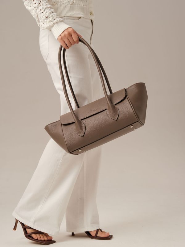 Кожаная сумка Viki DBR 31341 тауп