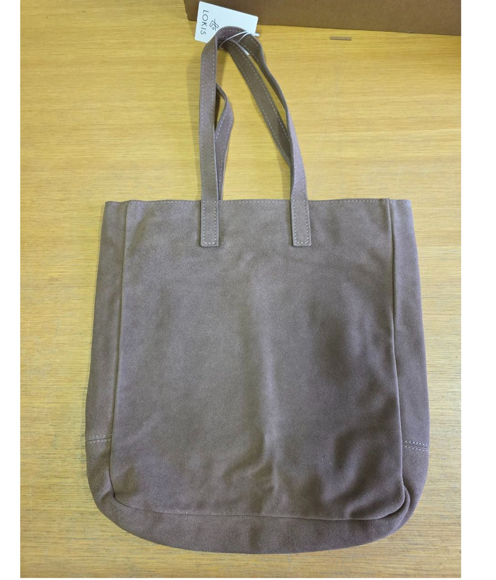 сумка шоппер кофе темный на молнии замша