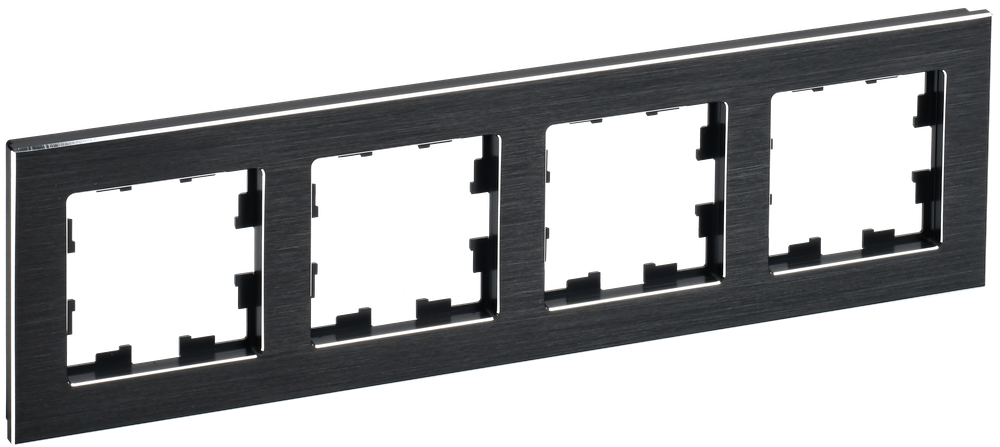 BRITE Рамка 4 -местная РУ-4-1-БрЧ металл черный IEK