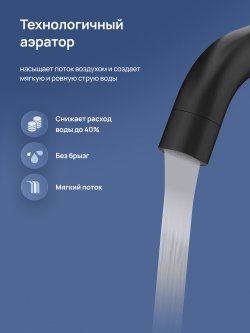 Смеситель для раковины STWORKI Киркенес S45010BK матовый черный