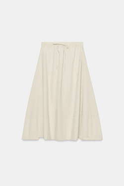 ZARA БРЮКИ-БАГГИ ИЗ НЕЙЛОНА, СВЕТЛО-ПЕСОЧНЫЙ