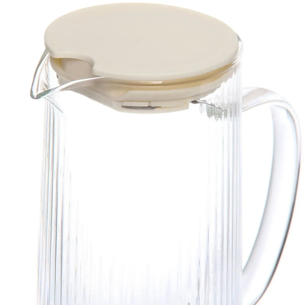 Кувшин стеклянный 1200мл «Орфей» с пластиковой крышкой и ситом, прозрачный