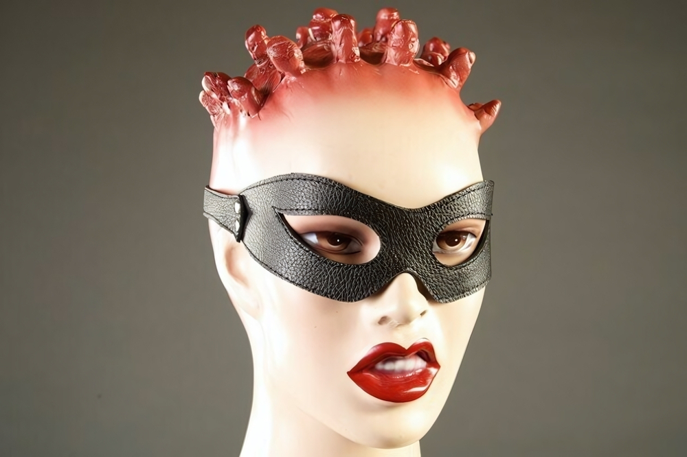 Маска - очки из натуральной кожи (Цвет: черный)