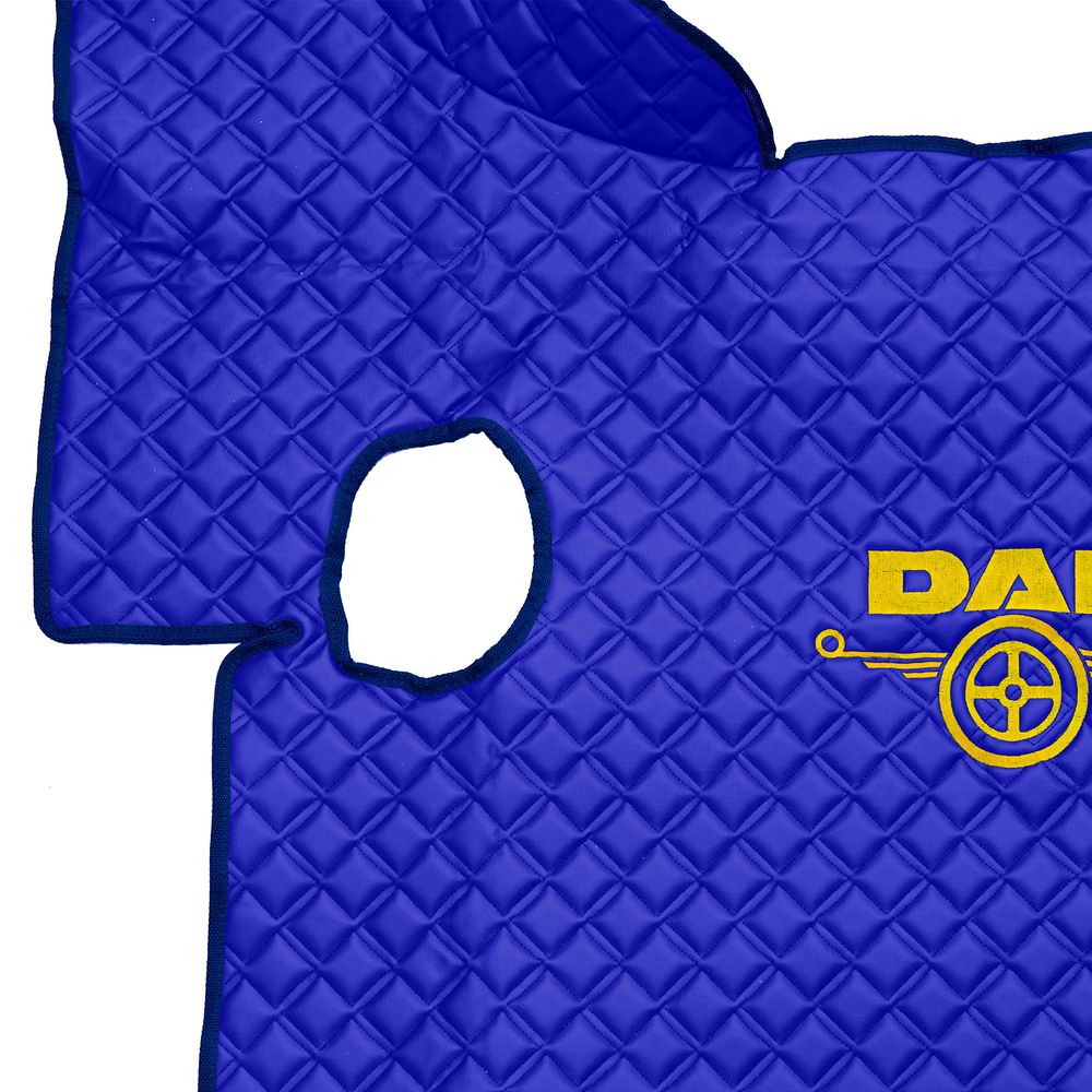 Ковры Daf XF-105 с 2006 года (механика) (экокожа, синий, синий кант, желтая вышивка)