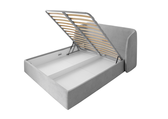 Кровать двуспальная Classic с подъемным механизмом, 140 см (бежевый, велюр)