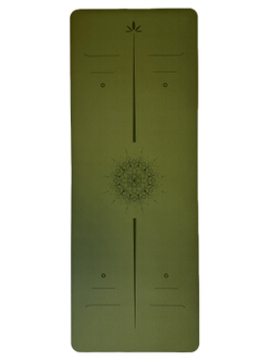 УЛЬТРАцепкий 100% каучуковый коврик для йоги New Arrows Olive 185*68*0,5 см