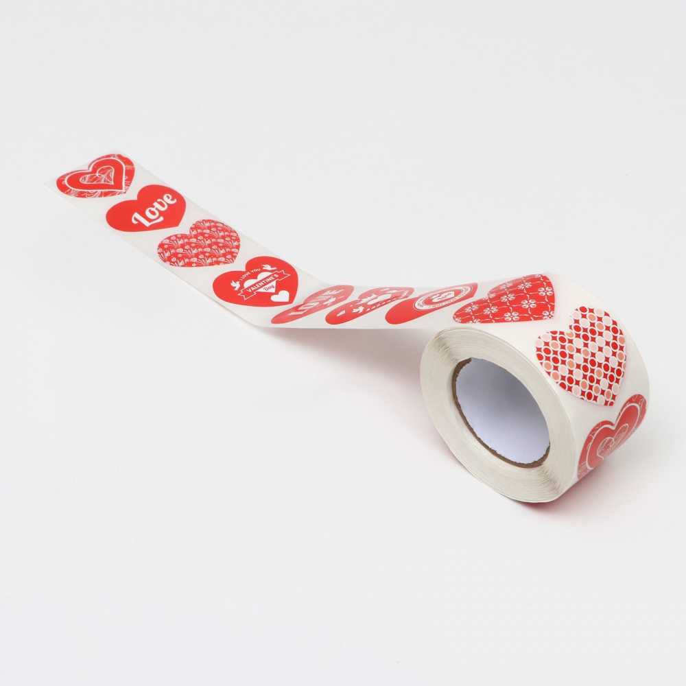 Наклейки в рулоне "Love", 3,8 х 3,8 см, 500 шт