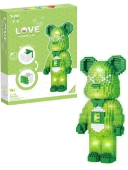 Конструктор Зеленый мишка из миниблоков 1469 деталей