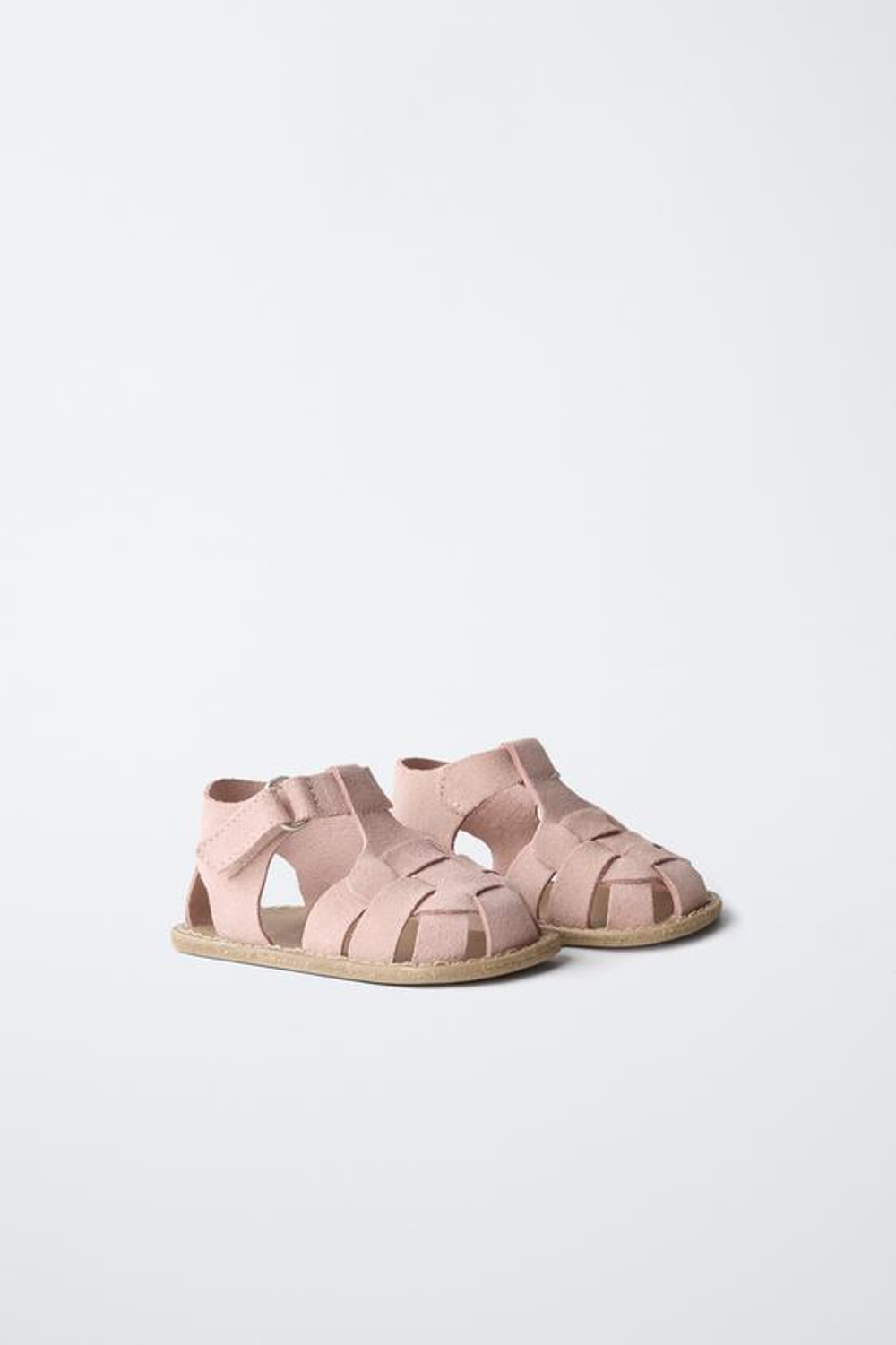 ZARA КОЖАНЫЕ САНДАЛИИ, РОЗОВЫЙ