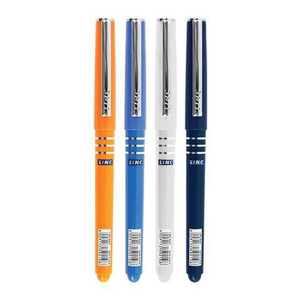 Ручка шарик. LINC AXO 0,7 мм синий резин.грип цв. корп. ассорти