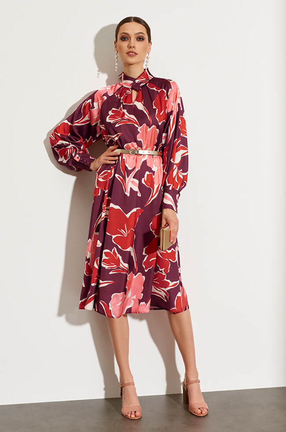 51425 Платье женское (бордовый принт)