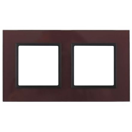 Рамка 2-м 14-5102-25 стекло Elegance бордо+антрацит ЭРА Б0034497