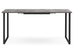 Стол деревянный Woodville Лиман 117 (157) x 77 бетон светлый, черный матовый, ножки черные