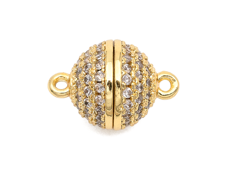 Застежка магнитная "Шар" со стразами, 10мм