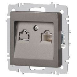 Розетка Intro Accent 6-303-09 информационная RJ45, IP20, СУ, титан