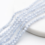 Агат голубой ("Сапфирин"), диаметр около 3,6-3,8 мм, цена за нить 38 см
