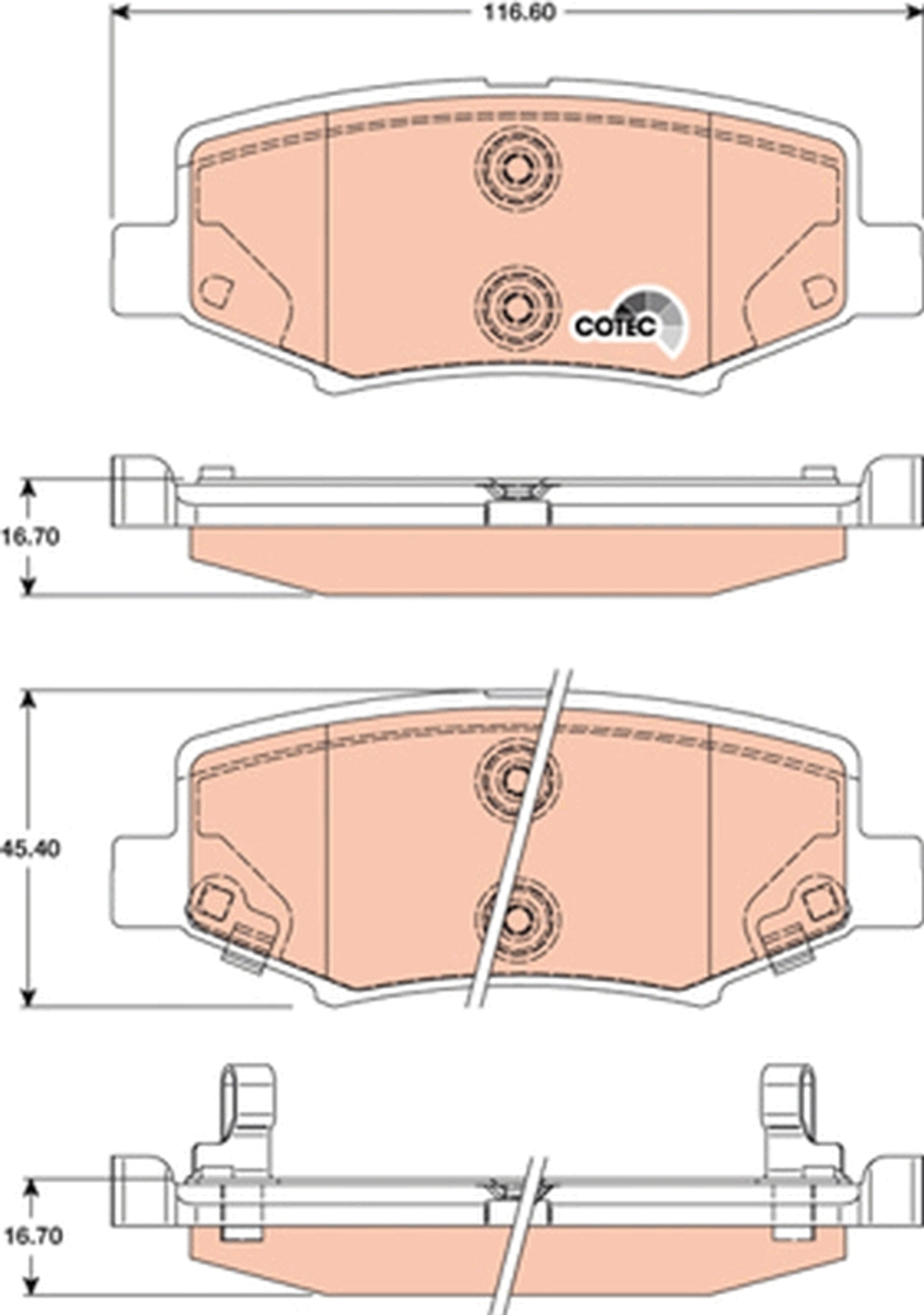 TRW - GDB4145-TRW - Brake Pad Set, disc brake