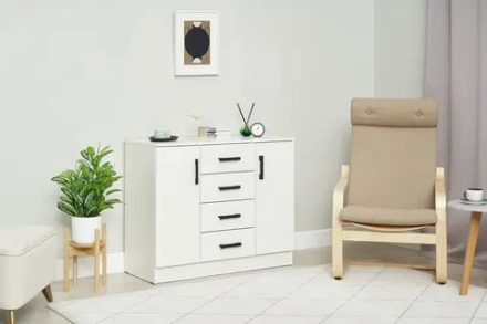 Комод К1000-2Д белый гладкий