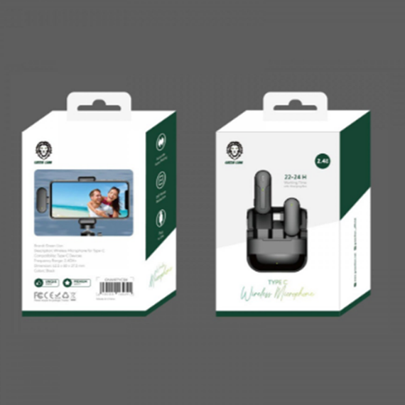 Беспроводной микрофон Green Lion Wireless Microphone (Type-C Connector) (GNWIRTYCBK) Black