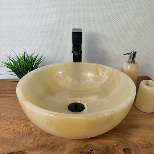 Раковина из оникса Bowl Yellow BO-66085 40*40*15 из натурального камня