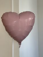 Шар-сердце пудрово-розовый фольгированный