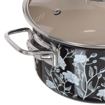 Набор эмалированной посуды 6 пр, кастрюли 1.9,2.5,3.7 л, Керчь, Белый танец-1-Элит