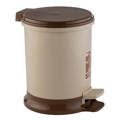 Ведро для мусора с педалью 7л цвет слоновая кость, устойчивое