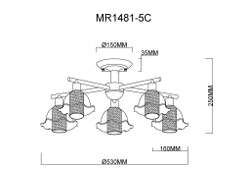 Потолочная люстра на штанге MyFar Lisa MR1481-5C