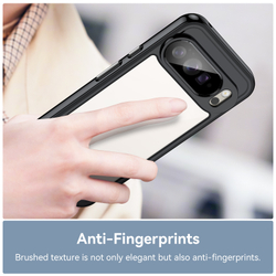 Прозрачный чехол для Google Pixel 10 Pro XL, мягкие усиленные рамки черного цвета