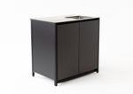 Шкаф напольный с мойкой Lounge D-04S-R, 90 см, черный/серый каспий
