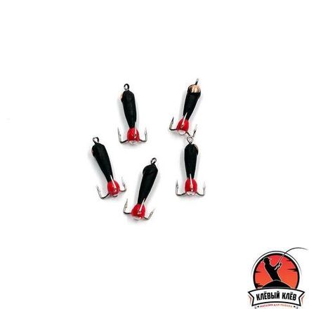 Мормышка вольф. безнасадочная "ЯМАН" Черт с петлей с медной коронкой (длинный), d-4 мм, вес 1,5 г, капля с глазком, цв. флуор. красный