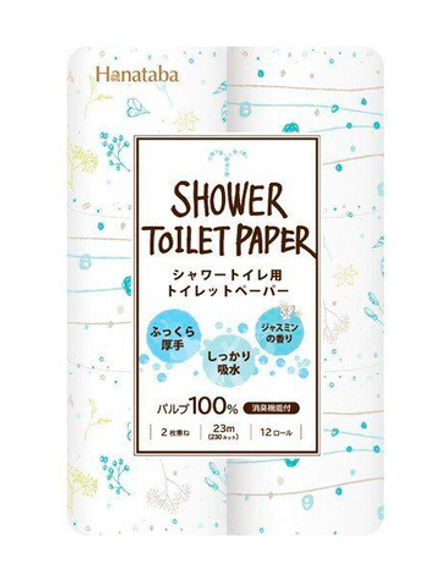 Бумага туалетная Marutomi "Botanical Shower" 2-х слойная, 23м х 0,107м, 12 рул/уп