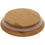 Стакан стеклянный с двойными стенками 250мл «Хай-Тек» с бамбуковой крышкой