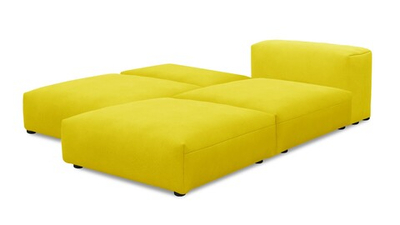 Угловой диван Фиджи большой и глубокий (Еврокнижка) Vivaldi 15 210*242*62 см, Желтый Велюр Еврокнижка Фиеста