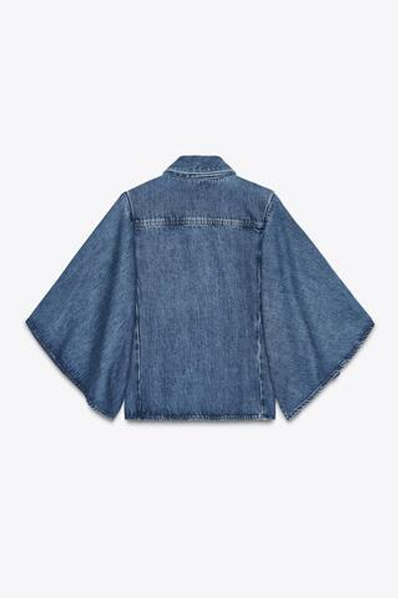 ZARA ДЖИНСОВАЯ РУБАШКА-КИМОНО — ZW COLLECTION, СИНИЙ
