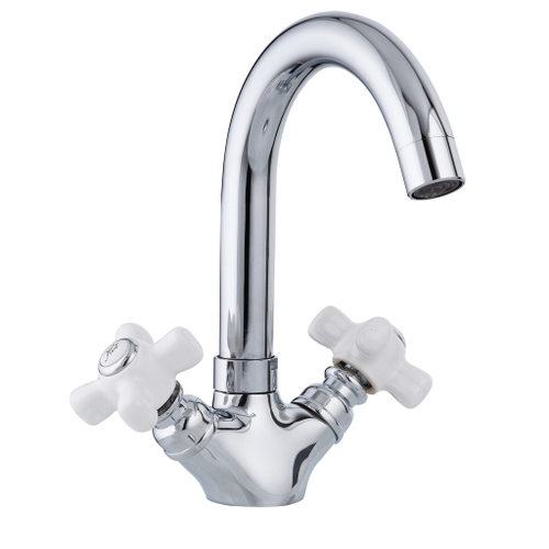 Смеситель для раковины 1/2 кер F1318 FRAP (выс.пов.излив, п/шпильку, хром, силумин)